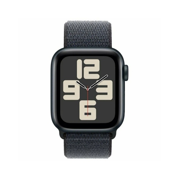 Apple Watch SE (2024), 44мм, корпус из алюминия цвета "Тёмная ночь", Спортивная петля