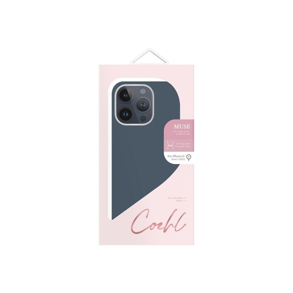 Чехол Uniq COEHL MUSE Leatherette with Strap MagSafe для iPhone 15 Pro Max. Цвет: синий