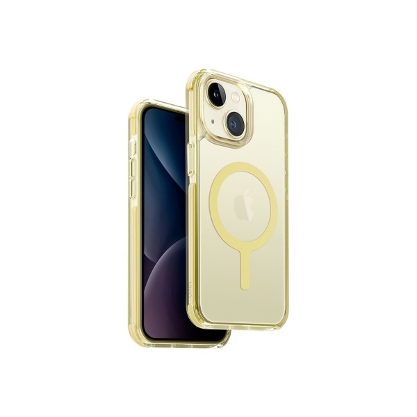 Чехол Uniq Combat AF MagSafe для iPhone 15. Цвет: прозрачный жёлтый