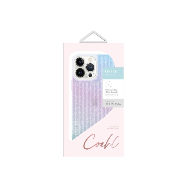 Чехол Uniq COEHL Linear Stardust для iPhone 14 Pro Max. Цвет: перламутровый с блестками