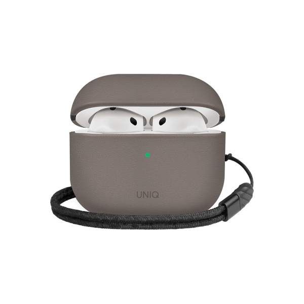Чехол UNIQ Lyden Leatherette with handstrap для AirPods 4. Цвет: серый