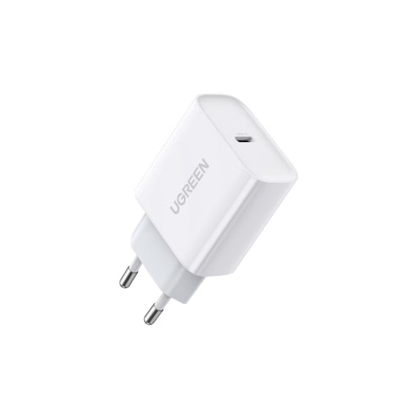 Сетевое зарядное устройство UGREEN CD137 Fast Charging Power Adapter 20W PD с кабелем. Цвет: белый