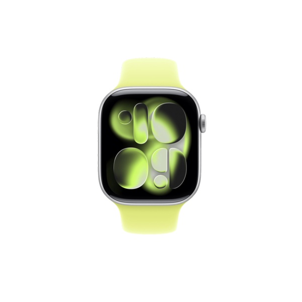 Apple Watch Series 11, 42 мм, корпус из алюминия серебристого цвета, спортивный ремешок (S/M)