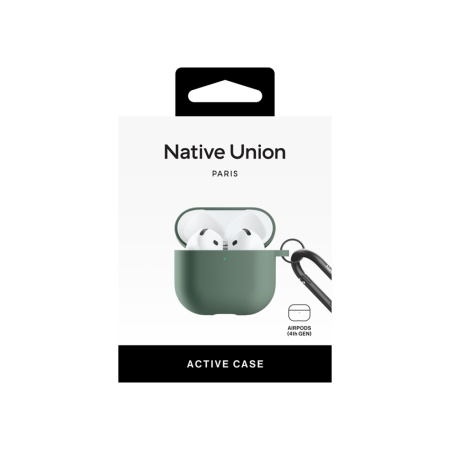 Чехол Native Union Active Case для AirPods 4, силикон. Цвет: серо-зеленый