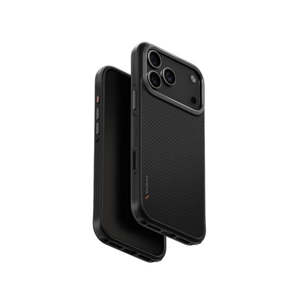 Чехол Uniq KEVA Kevlar Carbon с MagSafe для iPhone 17 Pro. Цвет: чёрный