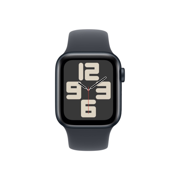 Apple Watch SE (2024), 44мм, корпус из алюминия цвета "Тёмная ночь", Спортивный ремешок (M/L)