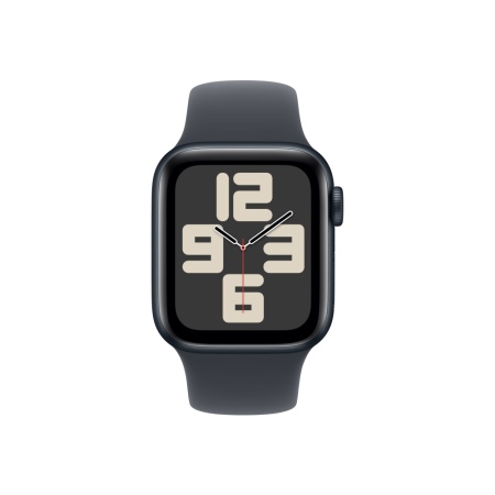 Apple Watch SE (2024), 44мм, корпус из алюминия цвета "Тёмная ночь", Спортивный ремешок (M/L)