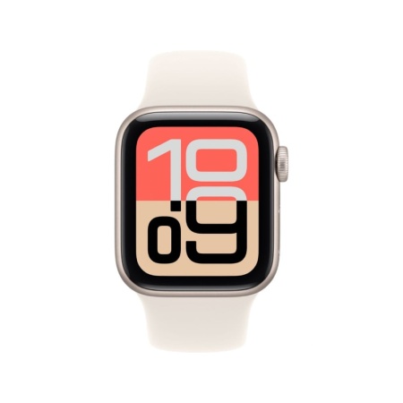 Apple Watch SE 3 (2025), 44 мм, корпус из алюминия цвета "Сияющая звезда", спортивный ремешок (M/L)