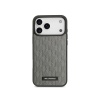 Чехол Lagerfeld PU Saffiano Monogram Metal Plate logo для iPhone 17 Pro Max. Цвет: серый