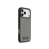 Чехол Lagerfeld PU Saffiano Monogram Metal Plate logo для iPhone 17 Pro Max. Цвет: серый
