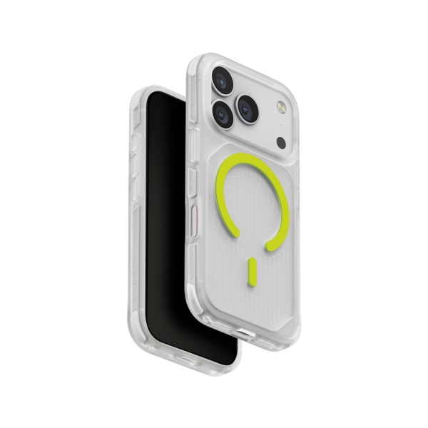 Чехол Uniq Combat Active с MagSafe для iPhone 17 Pro Max. Цвет: прозрачный/лайм