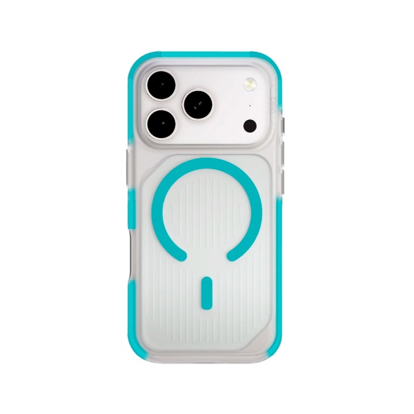 Чехол Uniq Combat Active с MagSafe для iPhone 17 Pro Max. Цвет: прозрачный/бирюзовый