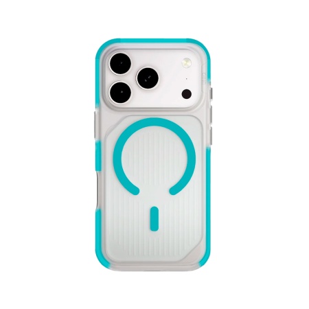 Чехол Uniq Combat Active с MagSafe для iPhone 17 Pro Max. Цвет: прозрачный/бирюзовый