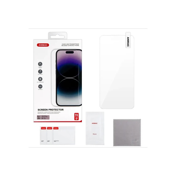Защитное стекло ANMAC 2.5D Clear для iPhone 16 Pro/17/17 Pro