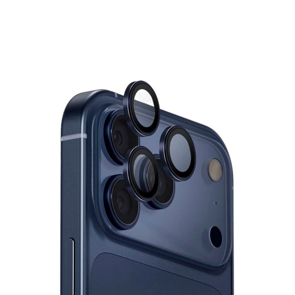 Защитное стекло OPTIX PRIME Sapphire Stainless steel д/камеры iPhone 17P/17PM. Цвет: синий