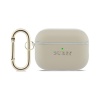 Чехол Guess PU Grained leather with Classic metal logo and Carabin для AirPods Pro 3. Цвет: золотой