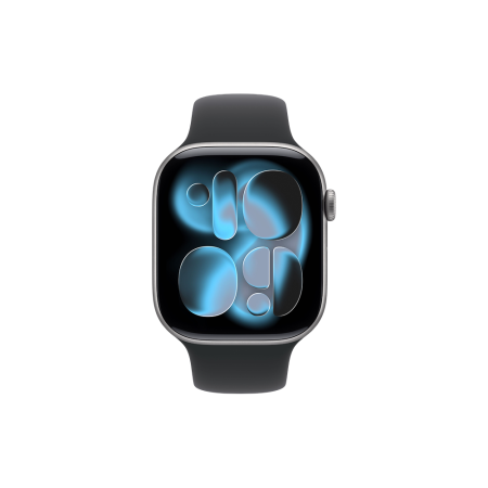 Apple Watch Series 11, 46 мм, корпус из алюминия цвета "серый космос", спортивный ремешок (M/L)