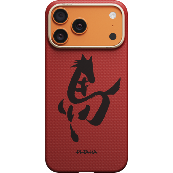 Чехол Pitaka Рисунок Лошади Cinnabar для iPhone 17 Pro Max.
