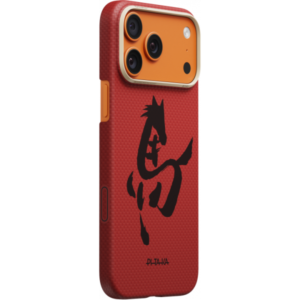 Чехол Pitaka Рисунок Лошади Cinnabar для iPhone 17 Pro.