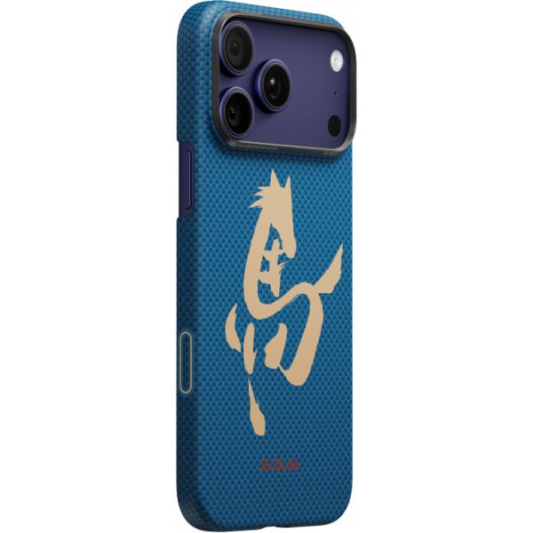 Чехол Pitaka Рисунок Лошади Azure Green для iPhone 17 Pro.