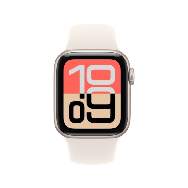 Apple Watch SE 3 (2025), 40 мм, корпус из алюминия цвета "Сияющая звезда", спортивный ремешок (S/M)