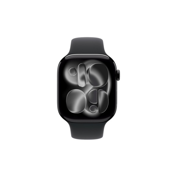 Apple Watch Series 11, 42 мм, корпус из алюминия угольно-черного цвета, спортивный ремешок (S/M)