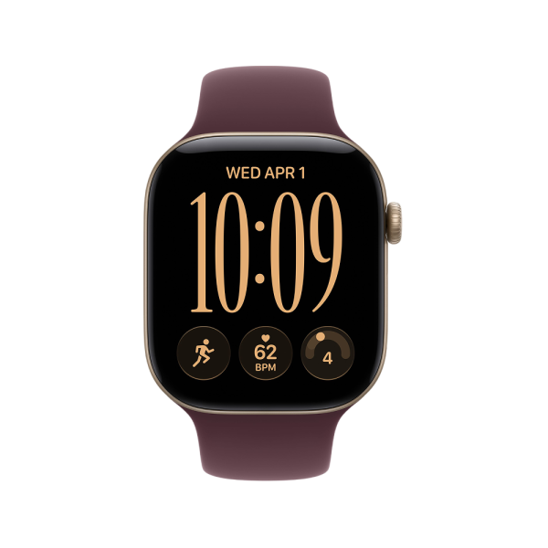 Apple Watch Series 12, 46 мм, корпус из алюминия золотистого цвета