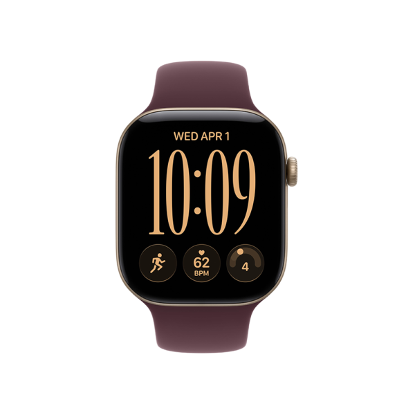 Apple Watch Series 12, 42 мм, корпус из алюминия золотистого цвета