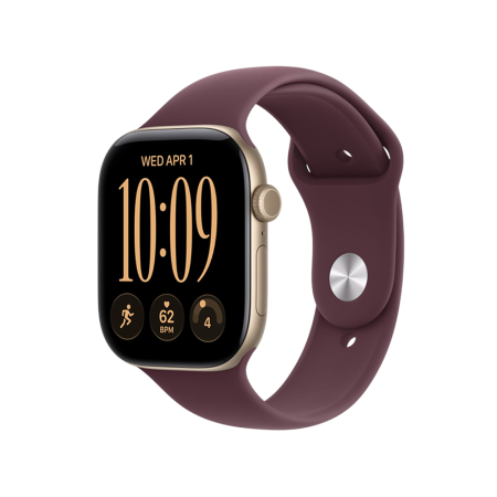 Apple Watch Series 12, 42 мм, корпус из алюминия золотистого цвета