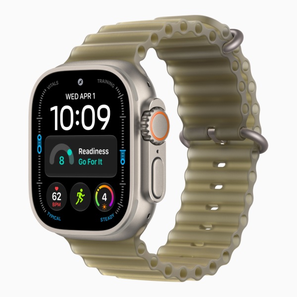 Apple Watch Ultra 4 (2026), 49 мм, природный титан, "океаническая петля" цвета "Ламинария"