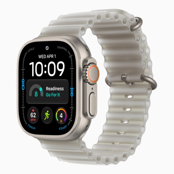 Apple Watch Ultra 4 (2026), 49 мм, природный титан, "океаническая петля" серого цвета