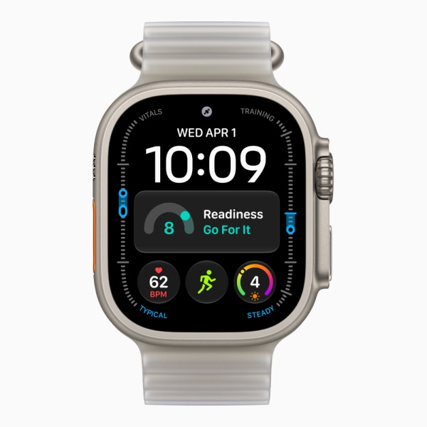 Apple Watch Ultra 4 (2026), 49 мм, природный титан, "океаническая петля" серого цвета