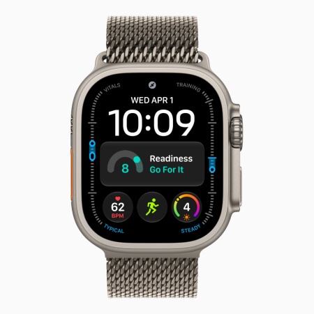 Apple Watch Ultra 4 (2026), 49 мм, природный титан, "миланская петля"