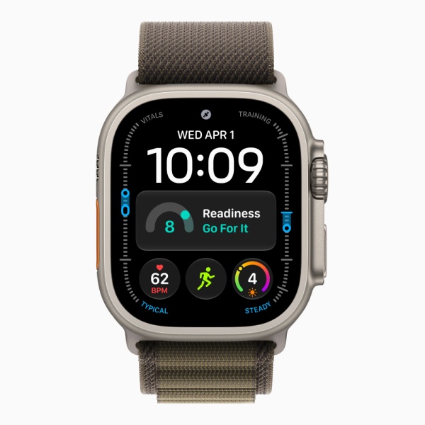 Apple Watch Ultra 4 (2026), 49 мм, природный титан, "альпийская петля" темно-оливкового цвета