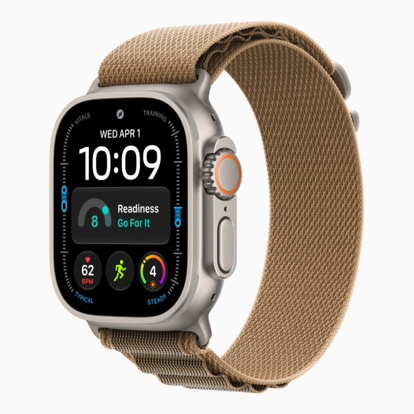 Apple Watch Ultra 4 (2026), 49 мм, природный титан, "альпийская петля" песочного цвета