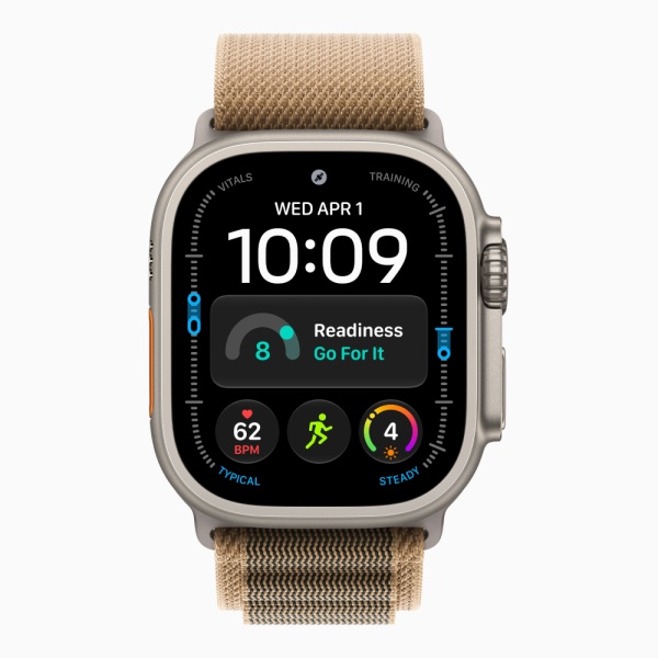 Apple Watch Ultra 4 (2026), 49 мм, природный титан, "альпийская петля" песочного цвета