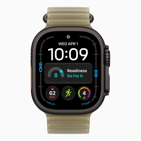 Apple Watch Ultra 4 (2026), 49 мм, черный титан, "океаническая петля" цвета "Ламинария"