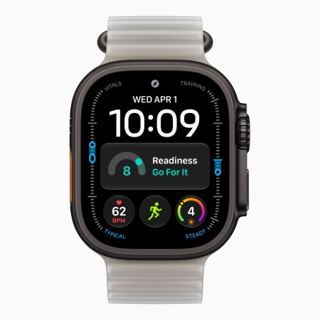 Apple Watch Ultra 4 (2026), 49 мм, черный титан, "океаническая петля" серого цвета