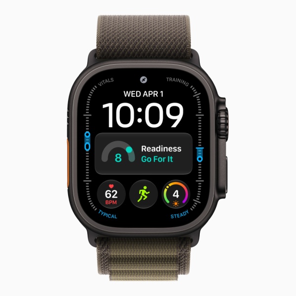 Apple Watch Ultra 4 (2026), 49 мм, черный титан, "альпийская петля" темно-оливкового цвета