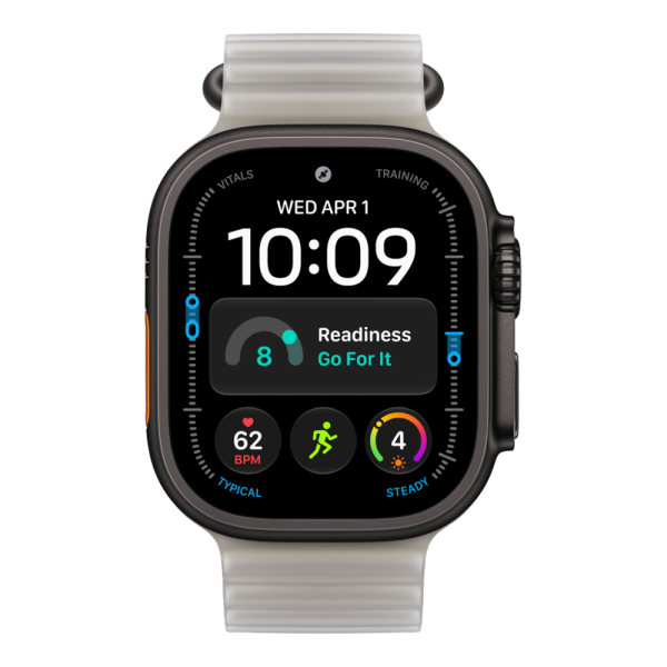 Apple Watch Ultra 4 (2026), 49 мм, черный титан, "океаническая петля" серого цвета