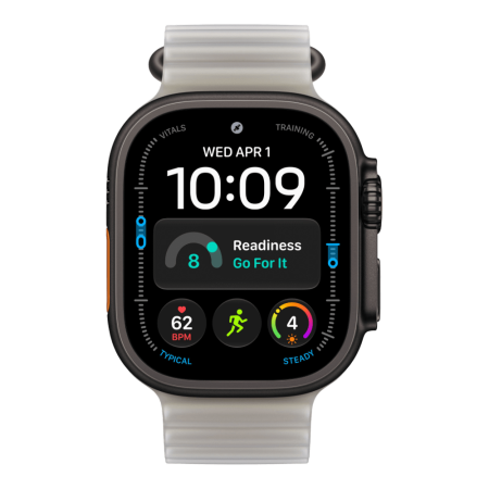 Apple Watch Ultra 4 (2026), 49 мм, черный титан, "океаническая петля" серого цвета