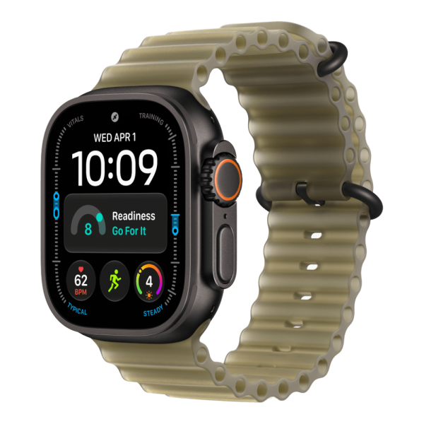 Apple Watch Ultra 4 (2026), 49 мм, черный титан, "океаническая петля" цвета "Ламинария"