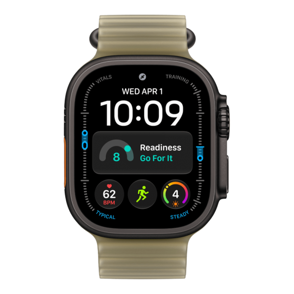 Apple Watch Ultra 4 (2026), 49 мм, черный титан, "океаническая петля" цвета "Ламинария"