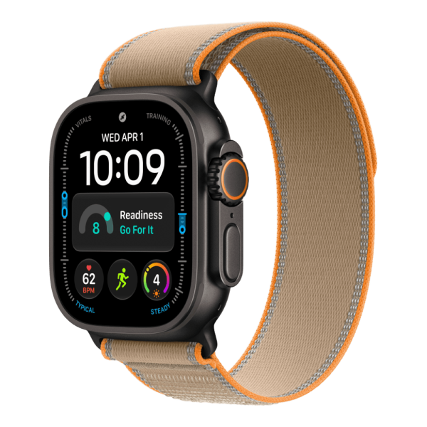 Apple Watch Ultra 4 (2026), 49 мм, черный титан, "походная петля" песочного цвета