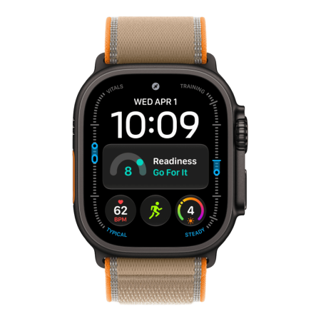 Apple Watch Ultra 4 (2026), 49 мм, черный титан, "походная петля" песочного цвета