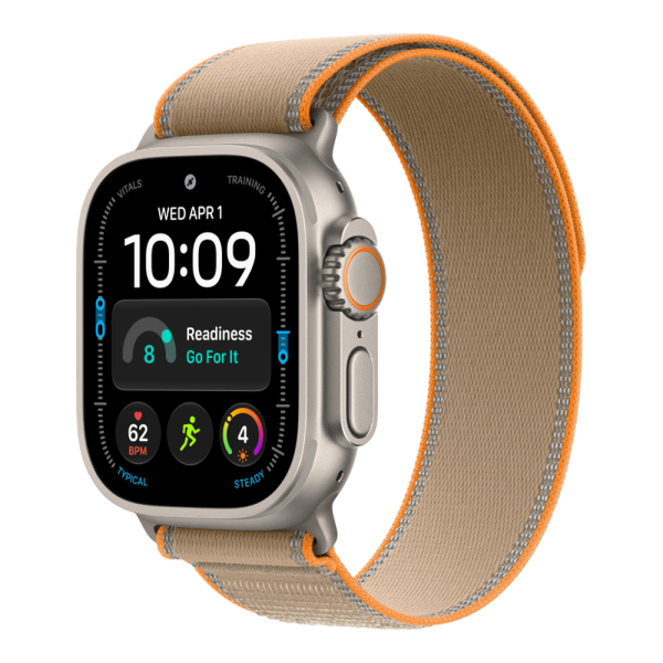 Apple Watch Ultra 4 (2026), 49 мм, природный титан, "походная петля" песочного цвета