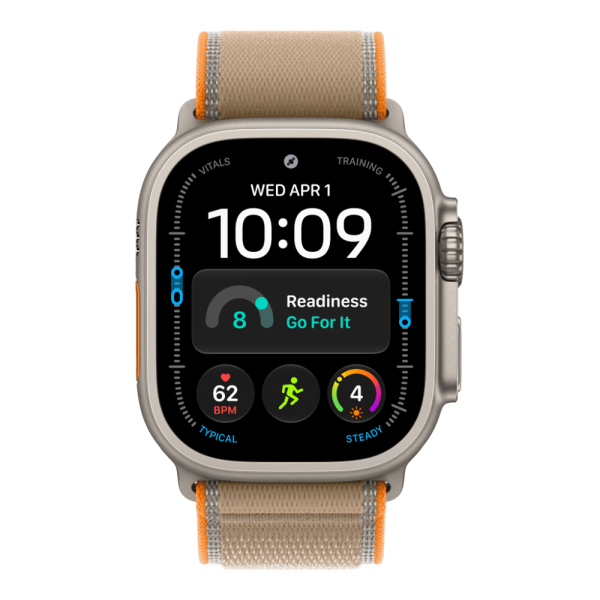Apple Watch Ultra 4 (2026), 49 мм, природный титан, "походная петля" песочного цвета