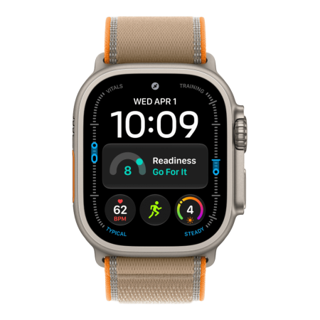 Apple Watch Ultra 4 (2026), 49 мм, природный титан, "походная петля" песочного цвета