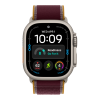 Apple Watch Ultra 4 (2026), 49 мм, природный титан, "походная петля" темно-бордового цвета