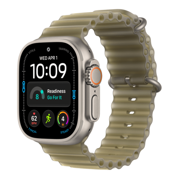 Apple Watch Ultra 4 (2026), 49 мм, природный титан, "океаническая петля" цвета "Ламинария"